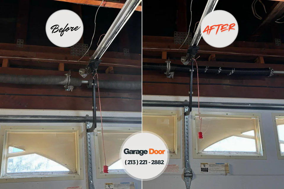 Before and after: garage door repair New Milford, IL